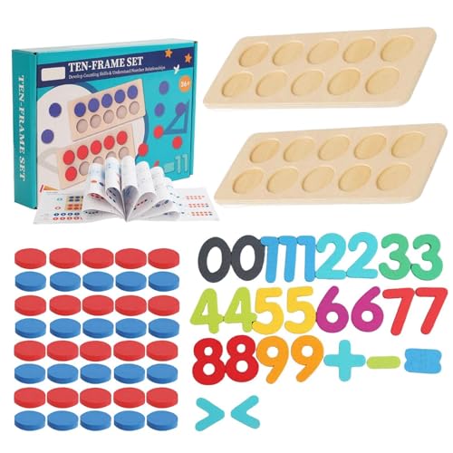 Frfik Mathe-Lehrmittel, Mathe-Lernspielzeug | Vorschul-Mathe-Spiel | Holz-Mathe-Lernbrett-Spielzeug, Mathe-Spielzeug, Mathe-Operations-Spielzeug für Kinder, Vorschul-Mathe-Spiel von Frfik