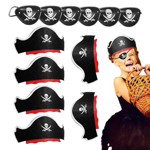 Frfik Piraten-Party-Set, Halloween-Cosplay-Set für Piraten – Hüte mit Schwertern und Aufnäher für Piratenaugen für Halloween-Cosplay Frfik Piraten-Party-Set, Halloween-Cosplay-Set für Piraten – Hüte mit Schwertern und Aufnäher für Piratenaugen für Halloween-Cosplay von Frfik