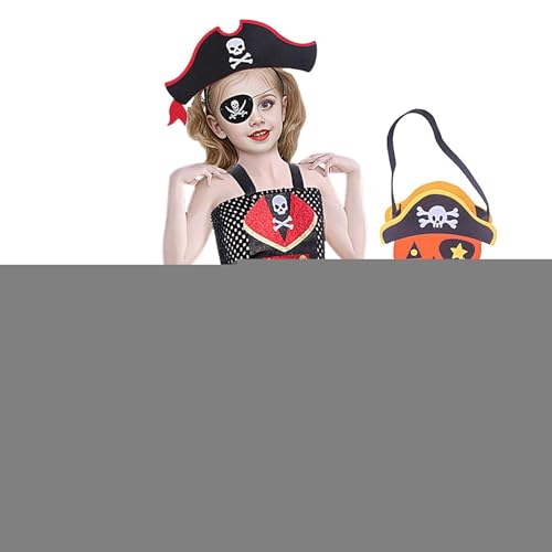 Frfik Piratenkostüm für Mädchen,Piratenkostüm für Mädchen, Cosplay Piratenkostüm Freibeuter Kleid, Piraten-Cosplay-Rollenspiel-Set, Dekorationszubehör, Halloween-Party-Verkleidung für Mädchen von 2–12 von Frfik