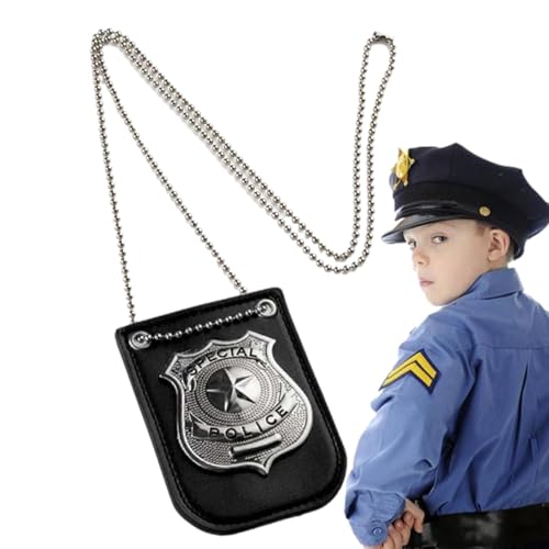 Frfik Polizeiabzeichen – Spezial-Cop-Abzeichen mit Kette | Kunstleder-Polizistenabzeichen für Kinder | Kostüm-Rollenspiel-Polizist für Kleidertaschen, Hüte oder Partyzubehör von Frfik