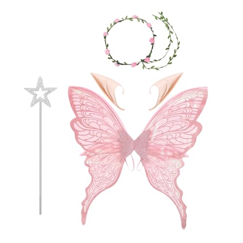 Frfik Schmetterlingsfee Kostüm, Kostümzubehör Für Halloween Und Mottopartys, Hautschonende Elastische Verkleidungsflügel Für Festlichkeiten Und Karneval Frfik Schmetterlingsfee Kostüm, Kostümzubehör Für Halloween Und Mottopartys, Hautschonende Elastische Verkleidungsflügel Für Festlichkeiten Und Karneval von Frfik