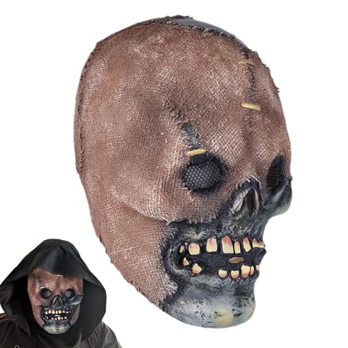 Frfik Skull Face - Halloween Horror Gesicht Erwachsene Kostüm | Realistische Gruselige Requisiten für Horror Cosplay, für Horrorfilme und Partys von Frfik