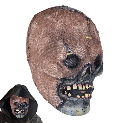 Frfik Skull Face Cover - Halloween Horror Gesicht Erwachsene Kostüm | Realistische Gruselige Requisiten für Horror Cosplay, Ideal für Horrorfilme und Partys von Frfik