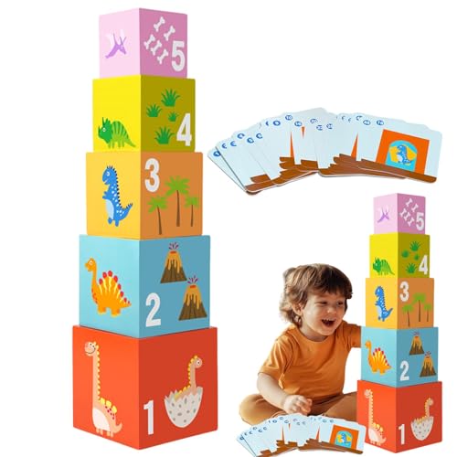 Frfik Stapelspielzeug für Kinder,-Stapelspielzeug,Tier-Puzzle-Spielzeug-Set | Stapelbares Spielzeug, Nist- und Stapelblöcke, Stapelspielzeug für Vorschulkinder, Zahlenlernspielzeug für Mädchen und von Frfik