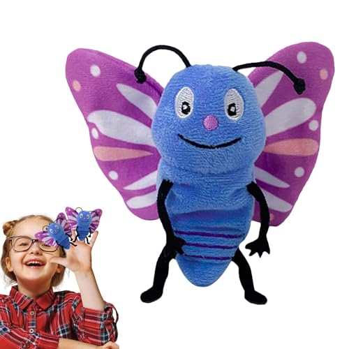 Frfik Tierhandpuppen,Tierpuppen für Kinder | Marienkäferpuppen,Niedliche Bienen-Fingerpuppen, weiche Plüsch-Raupen-Handpuppen für 1–3 Jahre alte Kleinkinder von Frfik