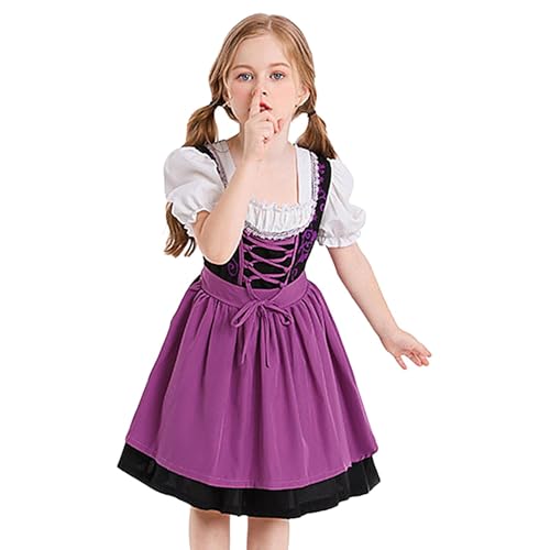 Oktoberfest Outfit - Deutsches Dirndlkleid 2024 Bayerisches Karnevalskostüm - Verkleidung für deutsches traditionelles Bierfest - Kinder Cosplay Kleid Oktoberfest Kostüm von Frfik