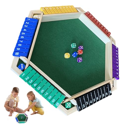 Shut The Box Würfelspiel - Shut The Box Würfelspiel Reisen | Shut The Box Würfelspiel aus Holz | Wasserdichte Spielklassiker-Tischversion | Pub-Brettspiel für 6 Spieler für Kinder und Erwachsene, von Frfik