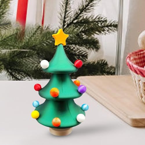 Tanzender Weihnachtsbaum, -Druck, Weihnachtsspielzeug, -Druck-Spielzeug, entspannende saisonale Szene, Dekoration, Requisiten für Kaminregal, Nachttisch von Frfik