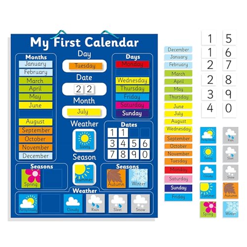 Fridgemagic Mein erster Kalender in Englisch. 40 x 30cm Magnettisch von Fridge Magic