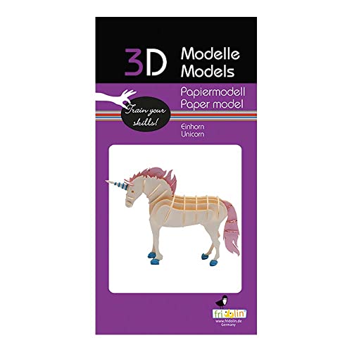 Fridolin 3D Papiermodell, Einhorn von Fridolin