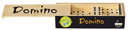 Fridolin Bamboo Game - Domino aus Bambus, Dominosteine, zweifarbig in Bambusbox mit Spielanleitung; Maße ca.: 17,00 x 5,70 x 4,40 cm von Fridolin