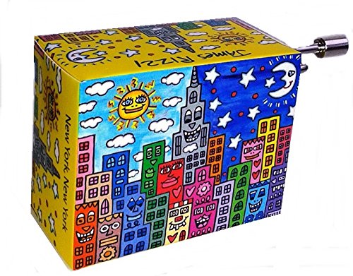 James Rizzi Spieluhr Mini Drehorgel New York / New York Kurbelwerk (Gelb) von Fridolin