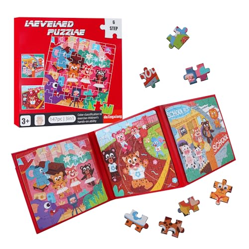 Kinderpuzzle,Magnet Puzzle,Campus Puzzle für Kinder,Reisespiele Kinder ab 3 Pädagogisches Puzzles,Pädagogisches Spielzeug,147 Teile Magnetische Puzzle Für Reisen Kinder,Geschenk und Spiele für Kinder von Friedwohl