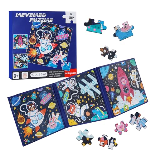 Kinderpuzzle,Magnet Puzzle,Weltraum Puzzle für Kinder,Reisespiele Kinder ab 3 PädagogischesPuzzles,Pädagogisches Spielzeug,Geschenk und Spiele für Kinder,97 Teile Magnetische Puzzle von Friedwohl