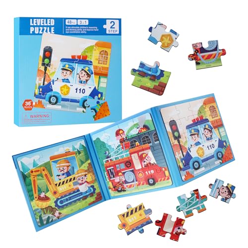 Kinderpuzzle,MagnetPuzzle,KraftfahrzeugePuzzlefürKinder,ReisespieleKinderab3PädagogischesPuzzles,Pädagogisches Spielzeug,48 Teile Magnetische Puzzle Für Reisen Kinder,Geschenk und Spiele für Kinder von Friedwohl