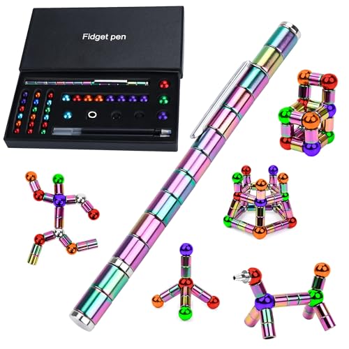 Magnetischer Kugelschreiber, Fidget Pen, Magnet Stift, Lustig Multifunktions Magnetstift, Stressabbau Druckkugelschreiber Geschenk Spielzeug, EIN kleines Geschenk zum Stressabbau (Mehrfarbig) von Friedwohl