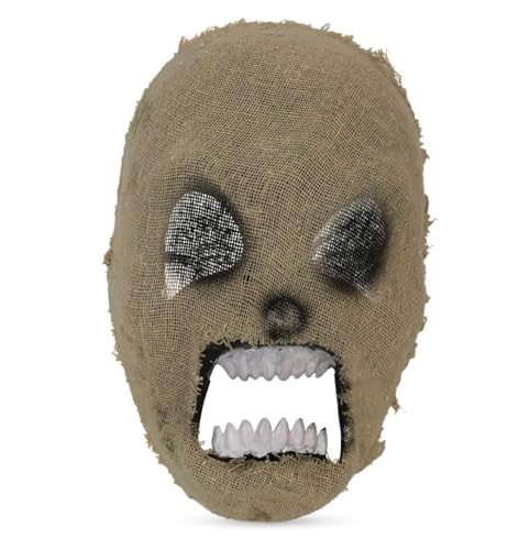 Fries Horrormaske mit Jute-Oberfläche – Gruselige Halbmaske für Halloween und Events von Fries