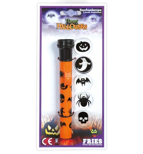 🎃 Kleine Halloween Taschenlampe mit 5 gruseligen Motiven von Fries