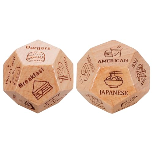 Food Decision Dice Date Game, Funny Wooden Dice Night Dice Dating Gift, Food for Dating Day Dice Couples Games for Birthday, Christmas, Valentine's Day von Frifer