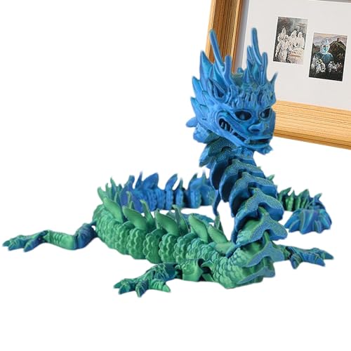 Frifer 3D-Gedruckter Drache, artikulierter Drache - 13 Zoll 3D-Drachenkristall-Zappelspielzeug - Flexibles 3D-Drachenspielzeug, Chefschreibtisch-Drachenfigur für Geburtstagsparty-Dekorationen von Frifer