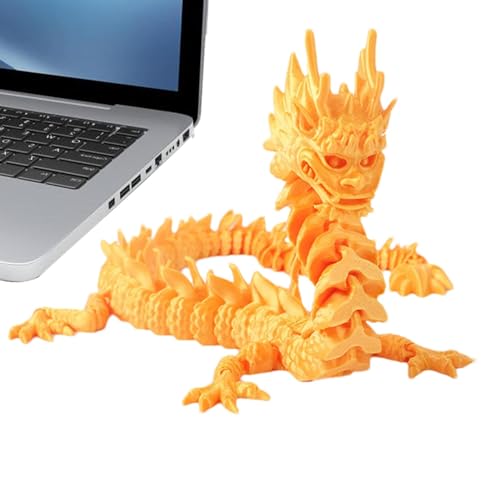 Frifer Drachen-Fidget-Spielzeug, 3D-gedrucktes Spielzeug | 13 Zoll 3D-Drachenkristall-Zappelspielzeug | Chefschreibtischspielzeug, Osterkörbchenfüller, Flexibles 3D-Drachenspielzeug für die Eiersuche von Frifer