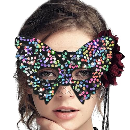Frifer Maskerade-Party-Gesichtsbedeckung,Maskerade-Gesichtsbedeckung | Bling Cosplay Pailletten Half Face Dekor Cover | Mädchen, Cosplay-Spiel, Bühnenshow von Frifer