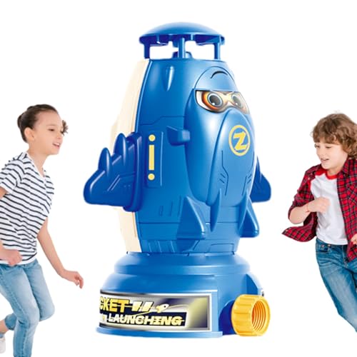 Frifer Raketensprinkler, Raketensprinkler für Kinder - Niedlicher Cartoon-Wasserstrahl-Raketen-Fliegender Sprinkler - Outdoor-Wasserspielzeug, Verstellbarer Wasserdruck-Spielzeugsprinkler für von Frifer