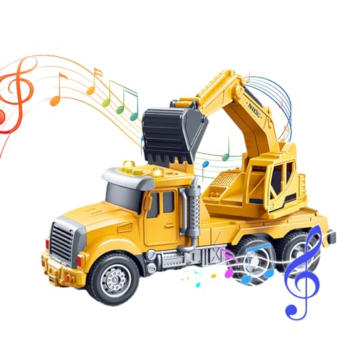 Frifer Reibungslastwagen - Simulierte Spielzeugautos zum Zurückziehen mit Lichtern und Geräuschen | BAU-LKW-Spielzeug für Kinder, Jungen und Mädchen ab 4 Jahren, BAU-LKWs von Frifer