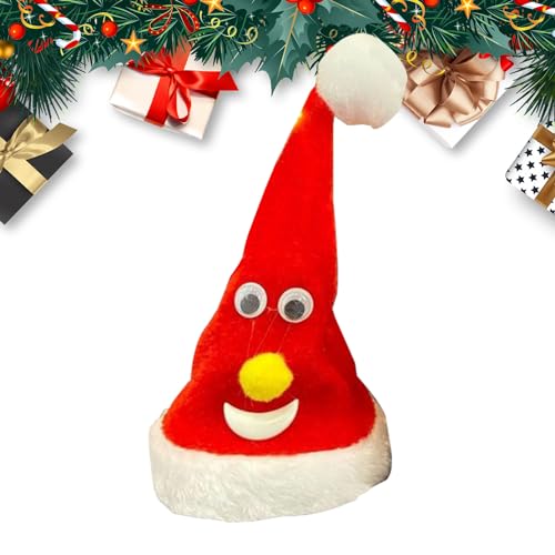 Frifer Tanzende elektrische Weihnachts-Nikolausmütze | 6 Zoll auffälliger Partyhut - Lustiges Partyzubehör, kreative Weihnachtsdekoration für Feiertage, Kinder von Frifer