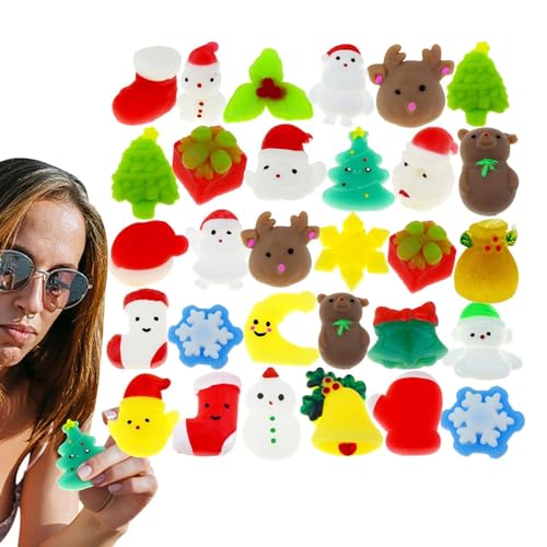 Frifer Weihnachts-Squishies,Weihnachts-Squishy-Quetschbälle - Wiederverwendbares Weihnachts-Fidget-Ball-Spielzeug für Jungen, Mädchen, Erwachsene, Kinder von Frifer