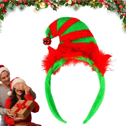 Frifer Weihnachtsstirnbänder - Süße Rentier-Haarbänder mit Glöckchen - Haarspangen mit Weihnachtskopfschnalle, weihnachtlicher Haarschmuck für Partygeschenke, Weihnachtsfeier, Kinder und Erwachsene von Frifer
