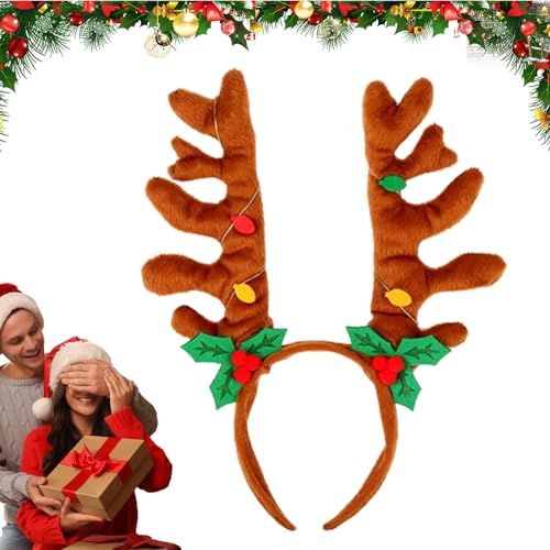 Stirnbänder Weihnachten - Haarbänder Glocken-Rentier-Stirnbänder | Haarspangen mit Weihnachtskopfschnalle, weihnachtlicher Haarschmuck für Partygeschenke, Weihnachtsfeier, Kinder und Erwachsene Frifer von Frifer