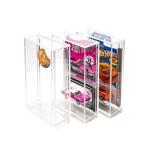 Acryl Vitrine Schaukasten für Hot Wheels RLC – Hochwertige Acryl Display Case für Hot Wheels Modelle – Acrylbox für sicheren Schutz und klare Präsentation (Long Card) (3 Stück) von Friki Monkey