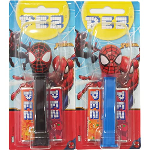 Friki Monkey Pez Marvel Spiderman Spender-Set (2 Stück mit 2 Nachfüllungen von PEZ 8,5 g c/u) von Friki Monkey