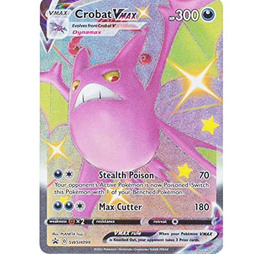 Original Pokemonkarten Crobat VMAX SWSH 099 Jumbo XXL Full Art Black Star Promos + Extra Protection Near Mint 2021 von Friki Monkey