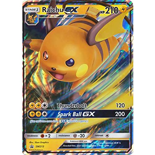 Original Pokemonkarten Jumbo XXL, Karten GX, V, EX, Extra Near Mint Protection, Promo-Karte auf Englisch (Raichu GX) von Friki Monkey