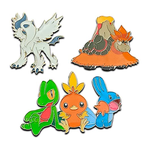 Pokemon Anstecker Pack 3 Random Pokemons, Pokemon Figuren aus Metall mit einfacher Befestigung, Kleine Pokemon PIN Style Figuren, ideal für die Erstellung eines Adventskalenders. von Friki Monkey