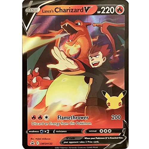 Friki Monkey Original Pokemonkarten Jumbo XXL, Karten GX, V, EX, Extra Near Mint Protection, Promo-Karte auf Englisch (Lance's Charizard V) von Friki Monkey