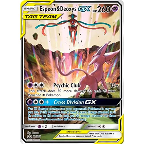 Friki Monkey Pokemon Giant Promo Cards, GX, VMAX, EX, Vstar or V, XXL Jumbo Card, Pokemon Promotion Box Card, Official English Language Card Espeon & DeoxysGXSM240 von Friki Monkey