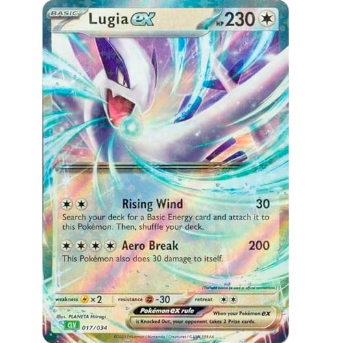 Riesige Pokémon-Promo-Karte, GX, VMAX, EX, Vstar oder V, Jumbo-Karte, XXL-Karte, Pokémon-Werbebox, offizielle Karte, englische Sprache (Lugia EX 017/034) von Friki Monkey