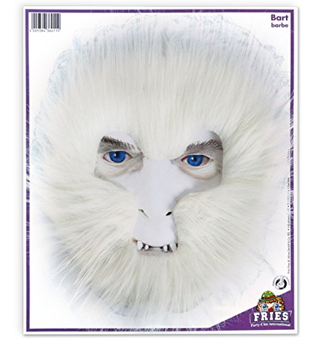 Yeti Fellmaske weiß Bart Maske Tiermaske Vollmaske Gesichtsmaske Schneemensch von Fritz Fries & Söhne GmbH