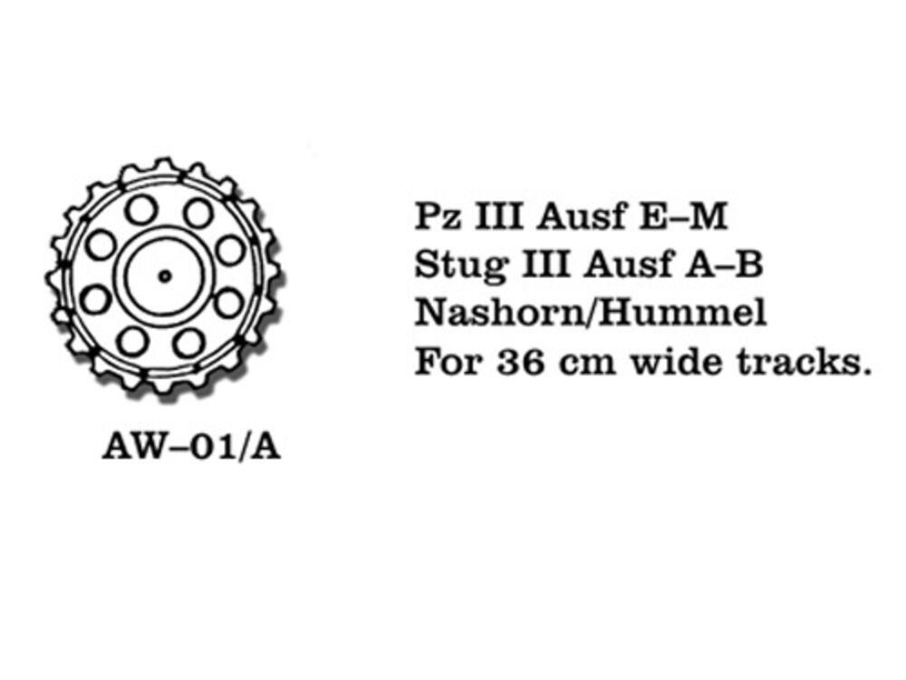 Pz III (E-M) / Stug III (A-B) Nashorn 36 cm breit von Friulmodel