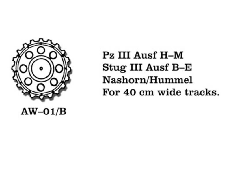 Pz III (E-M) / Stug III (A-B) Nashorn 40 cm breit von Friulmodel