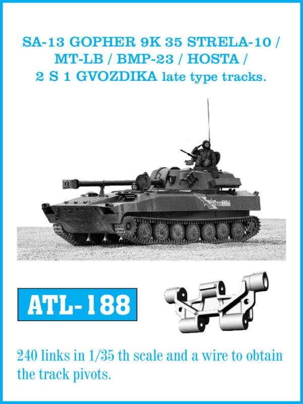 SA-13 GOPHER 9K 35 STRELA 10 / MT-LB / BMP23 / HOSTA / 2 S 1 GVODZIKA late type tracks. von Friulmodel