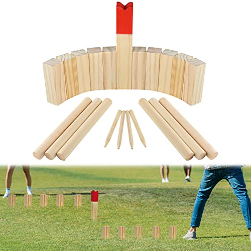 Froadp Kubb Spiel Wurfspiel Set für Indoor Outdoor Kinder Erwachsene, aus Holz mit praktischer Tragetasche von Froadp