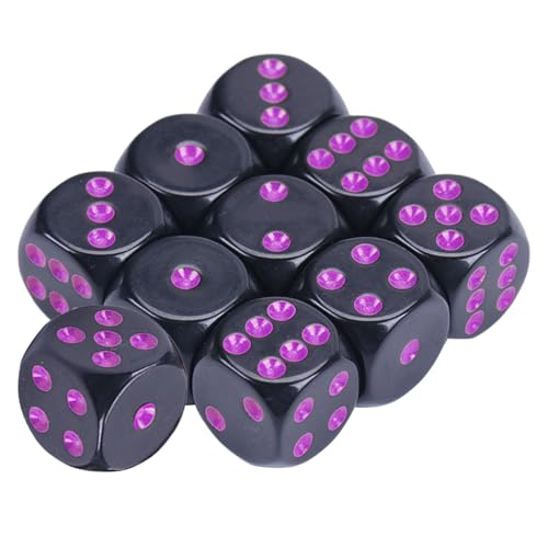 Frotox Rounds Corner Sechsseitige Würfel Großpackung Mit 10 Farblich Sortierten 16-mm Acrylwürfeln Mit Zahlenpunkten Für Kinder. Rounds Corner Würfel Set Kleine Bunte Würfelwürfel Mit Zahlenpunkten von Frotox