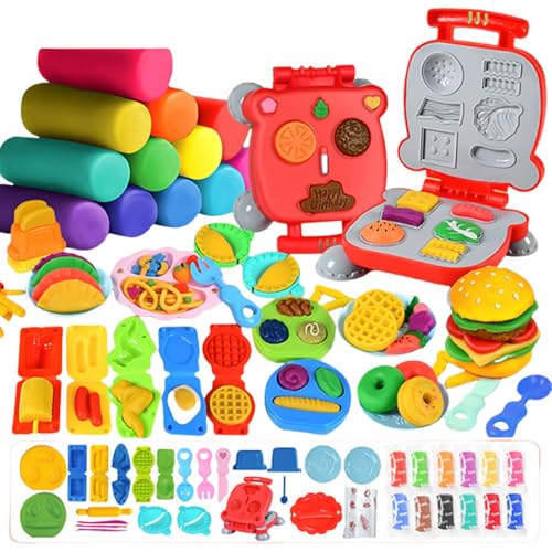 Kreativer Formton Kinderspielzeug Bunter Modellierton Werkzeug Spielset Simulation Burger Eiscreme von Frotox