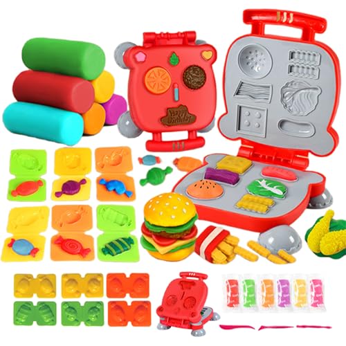 Kreativer Formton Kinderspielzeug Bunter Modellierton Werkzeug Spielset Simulation Burger Eiscreme von Frotox