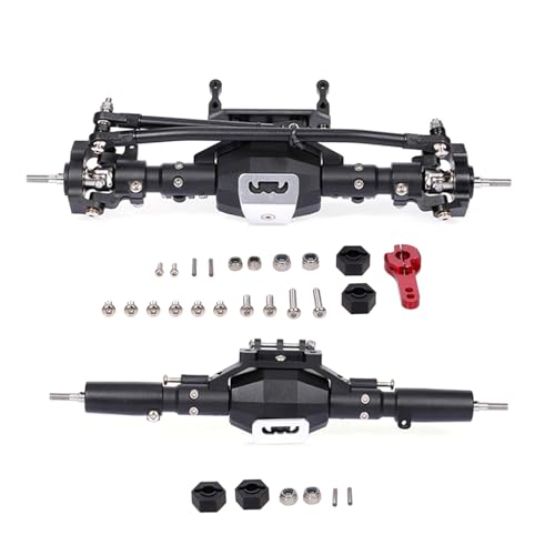 Metall Vorder Und Hinterachsen Modifiziertes Teil Metallachsen Baugruppe Mit Zubehör Fahrzeugteil Für 1:10 SCX10 Modellauto Zubehör von Frotox