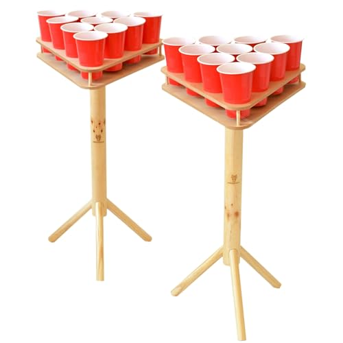 FrotzDesign® Beerpong Tisch - Premium Trinkspiel für Outdoor & Indoor Partyspiel für Erwachsene, Trinkspiel Bier Pong Set, Geschenkidee, Bierpong Becher Set, Bierpong Tische inkl. Becher und Bälle von FrotzDesign